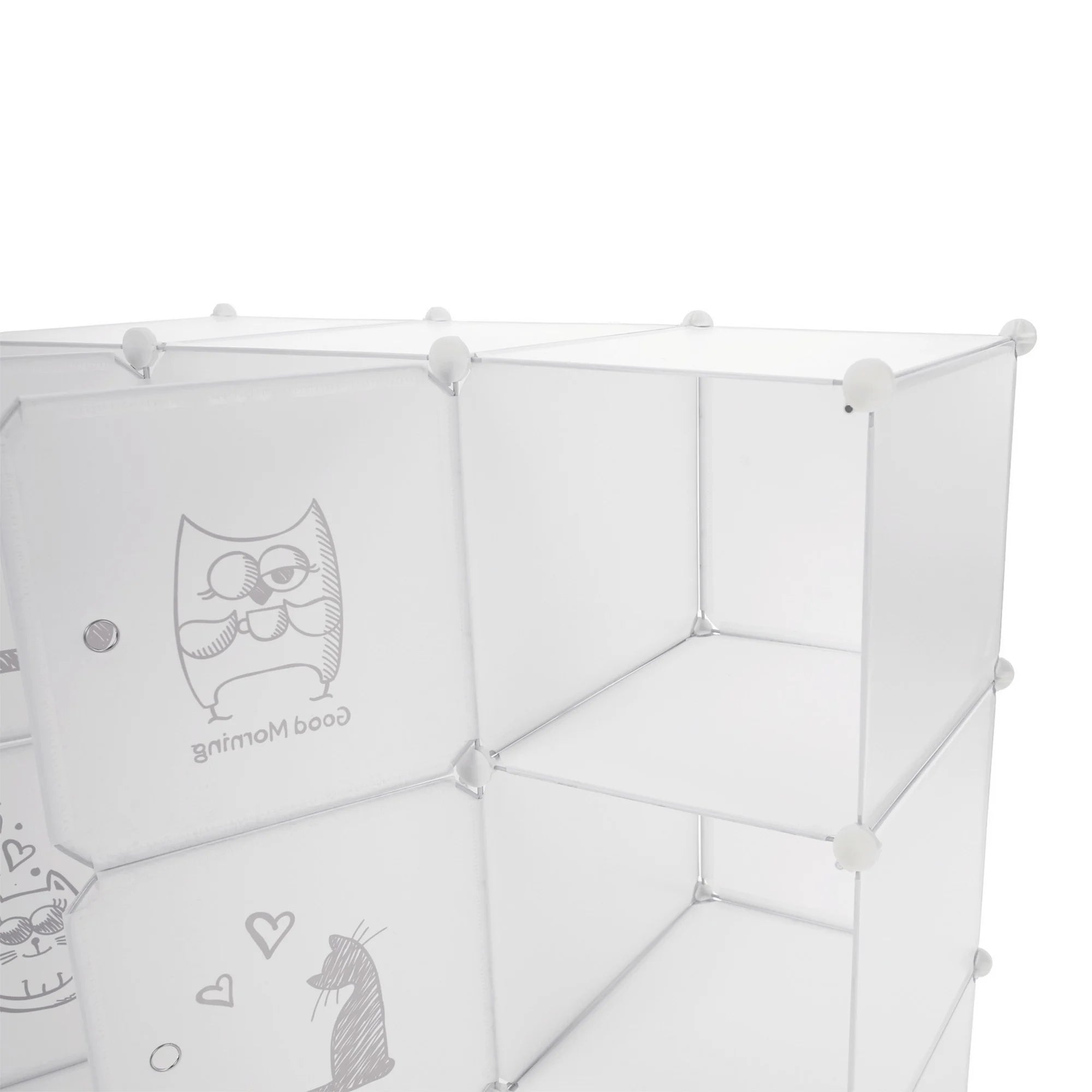 Dulap copii KITARO, alb, metal/plastic, 107x47x142 cm
