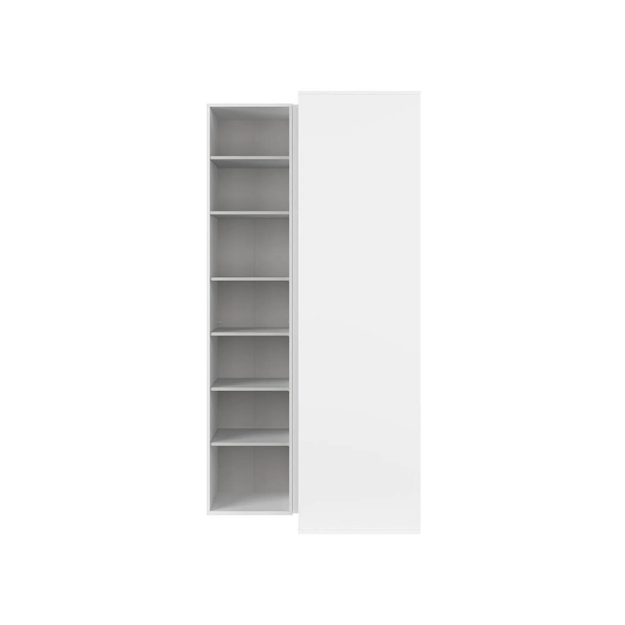 Dulap de colt FLEX, alb, PAL, cu 2 usi, 118x118x240 cm
