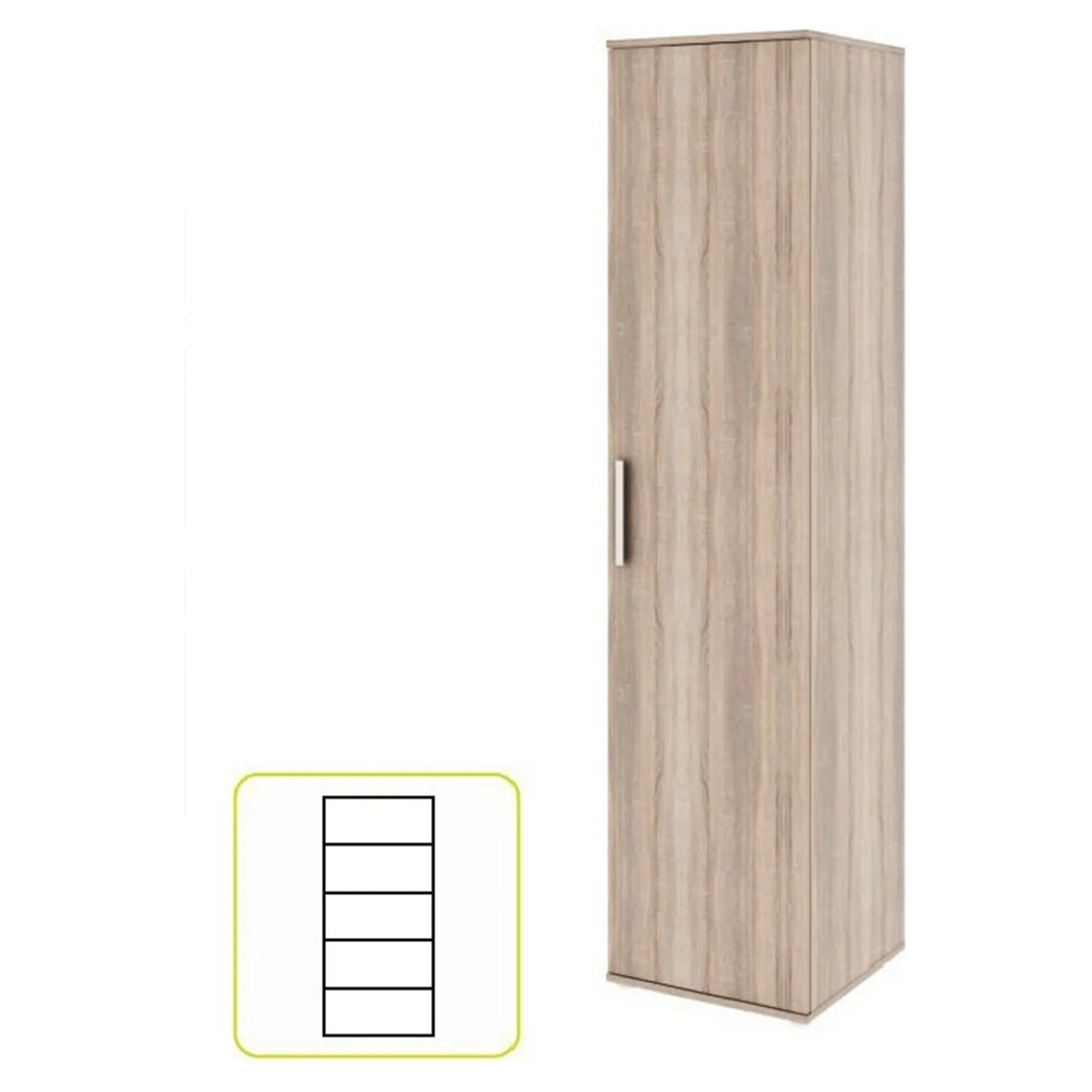 Dulap DUNAJ Tip3, stejar sonoma, PAL melaminat/stejar, cu o usa, 45x47x191 cm