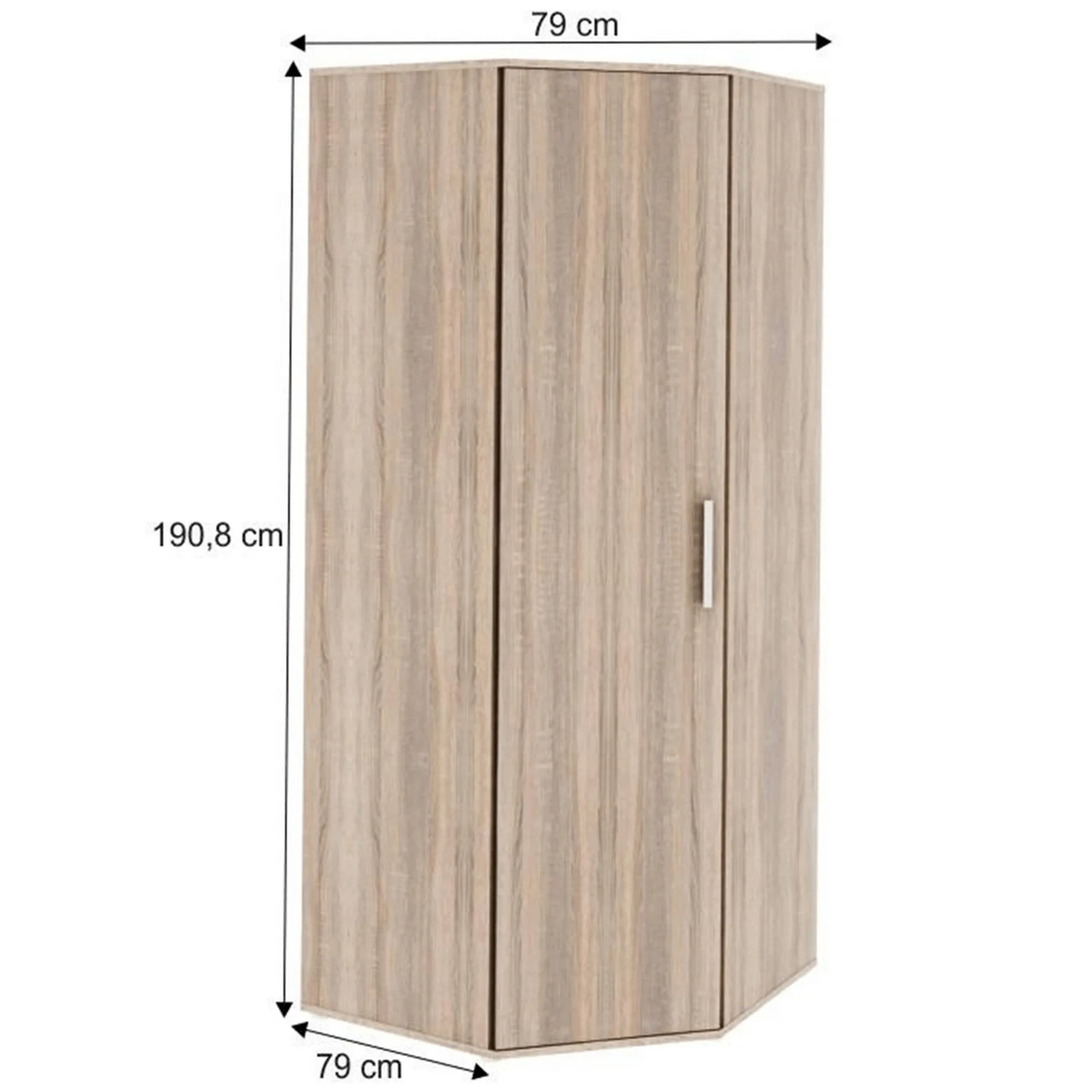 Dulap DUNAJ TIPUL15, stejar sonoma, DTD laminat, cu o usa, 79x79x191 cm