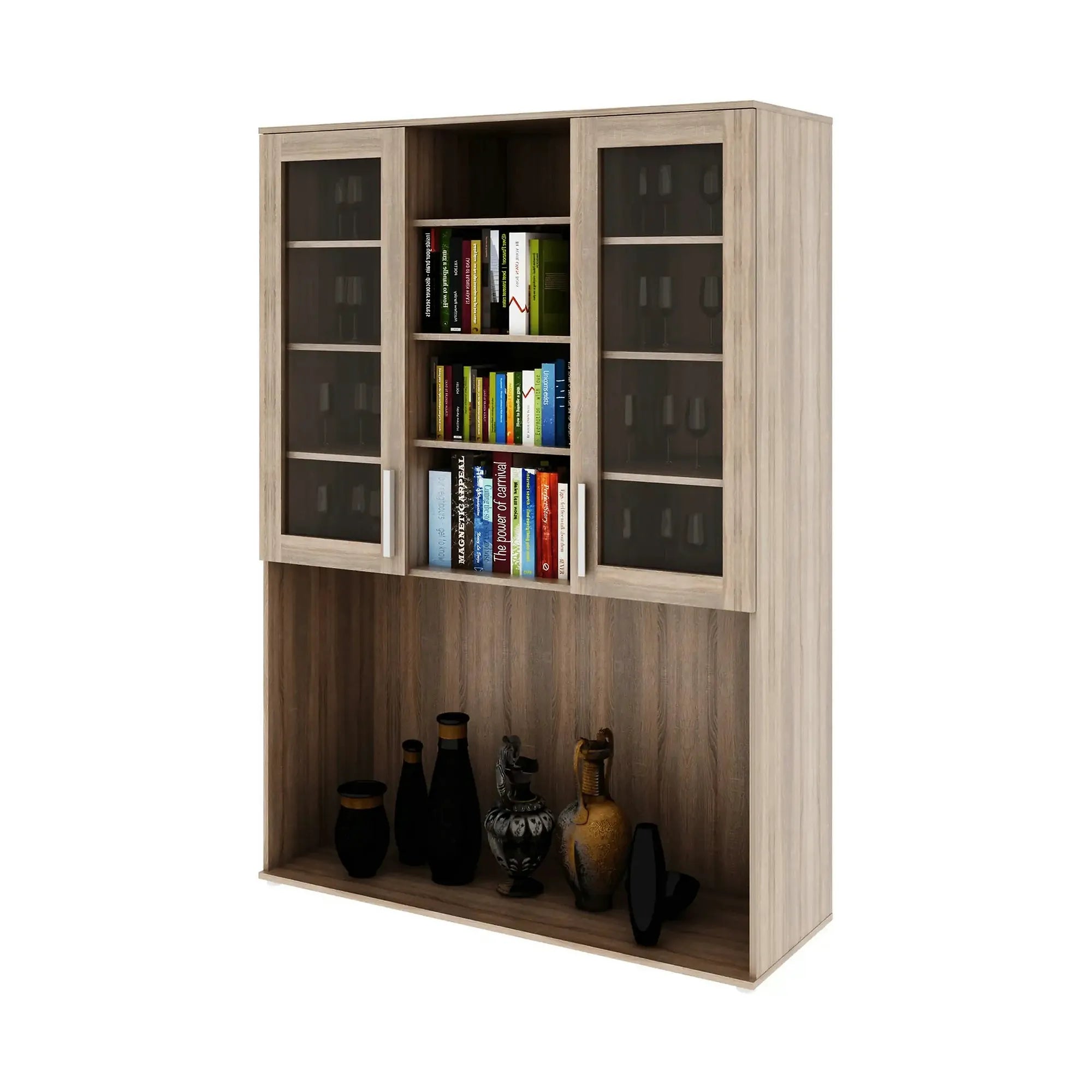 Dulap DUNAJ TIPUL6, stejar sonoma, PAL melaminat/metal, cu 2 usi, 135x47x191 cm