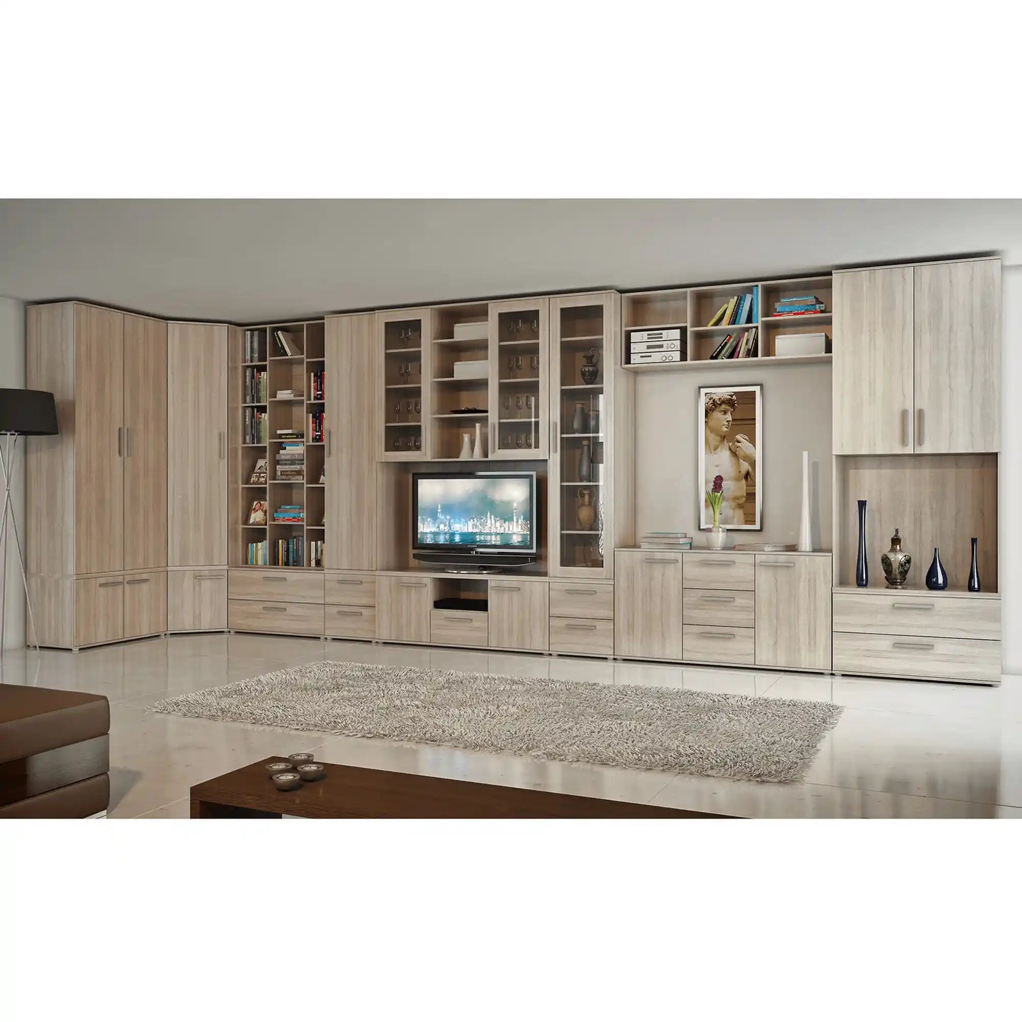 Dulap DUNAJ TIPUL6, stejar sonoma, PAL melaminat/metal, cu 2 usi, 135x47x191 cm