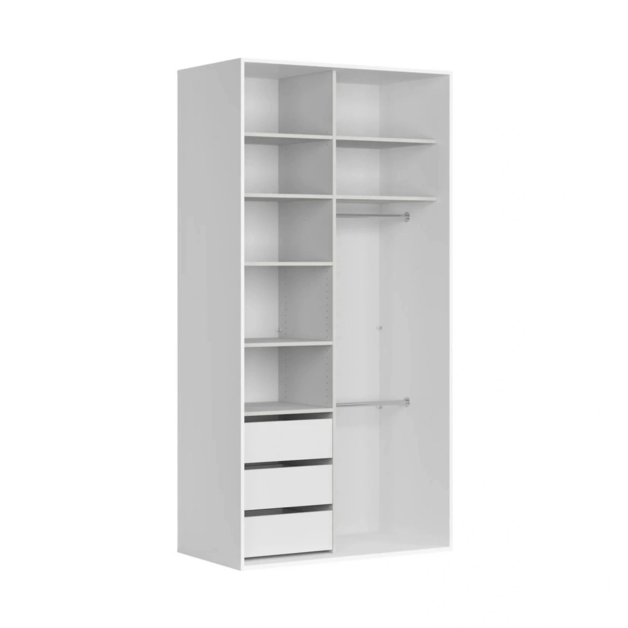 Dulap FLEX, alb/casmir, PAL, cu 2 usi, 120x66x240 cm