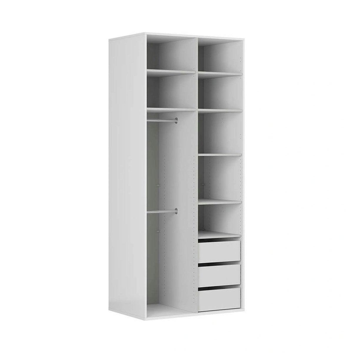 Dulap FLEX, alb/gri grafit, PAL, cu 2 usi, 100x66x240 cm