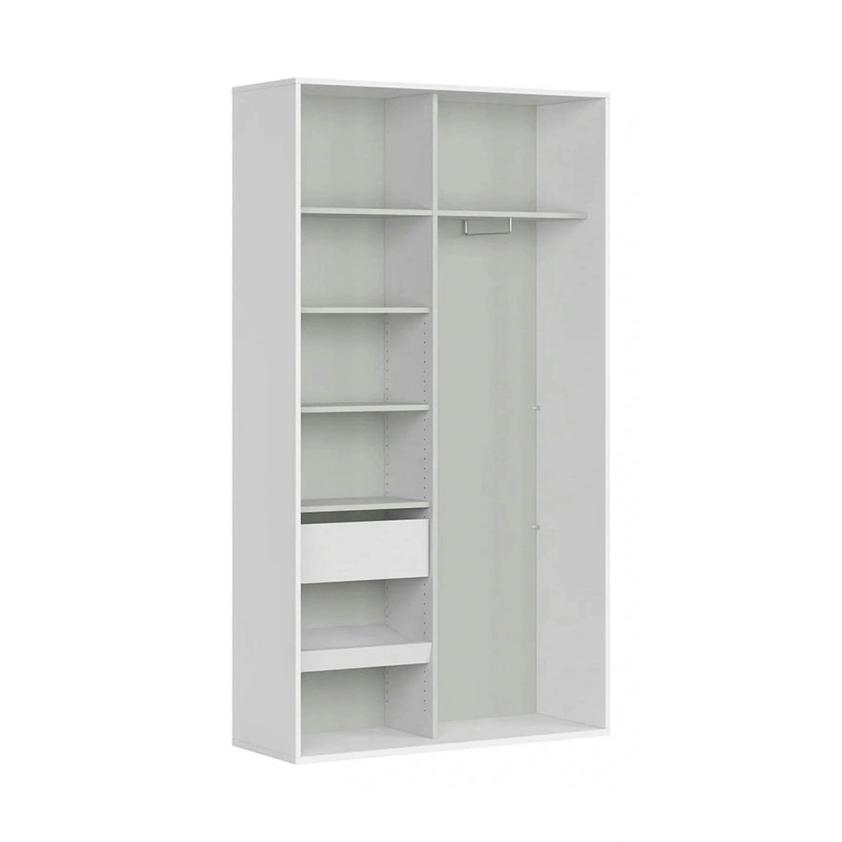 Dulap FLEX, alb lucios, PAL, cu 2 usi, 120x45x218 cm