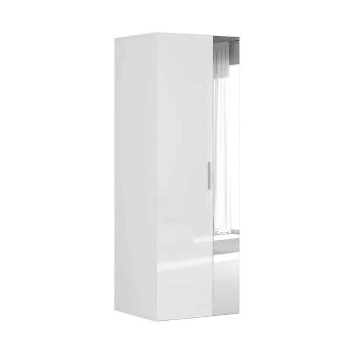 Dulap FLEX, alb lucios, PAL, cu 2 usi, 75x66x218 cm