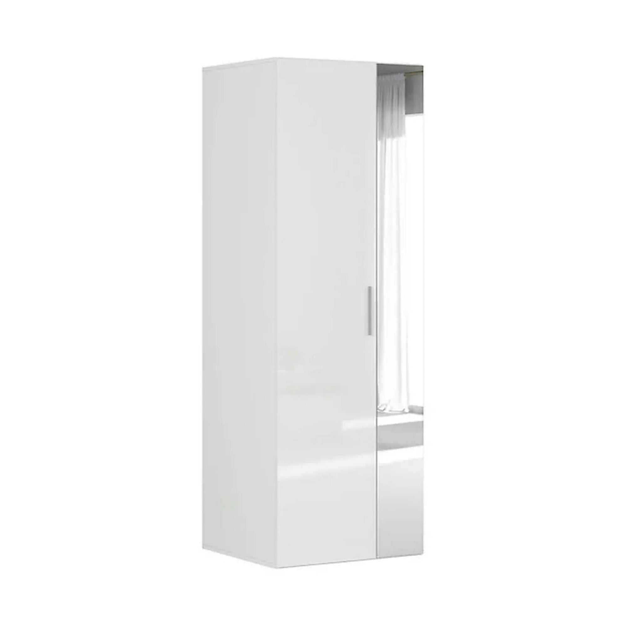 Dulap FLEX, alb lucios, PAL, cu 2 usi, 75x66x218 cm