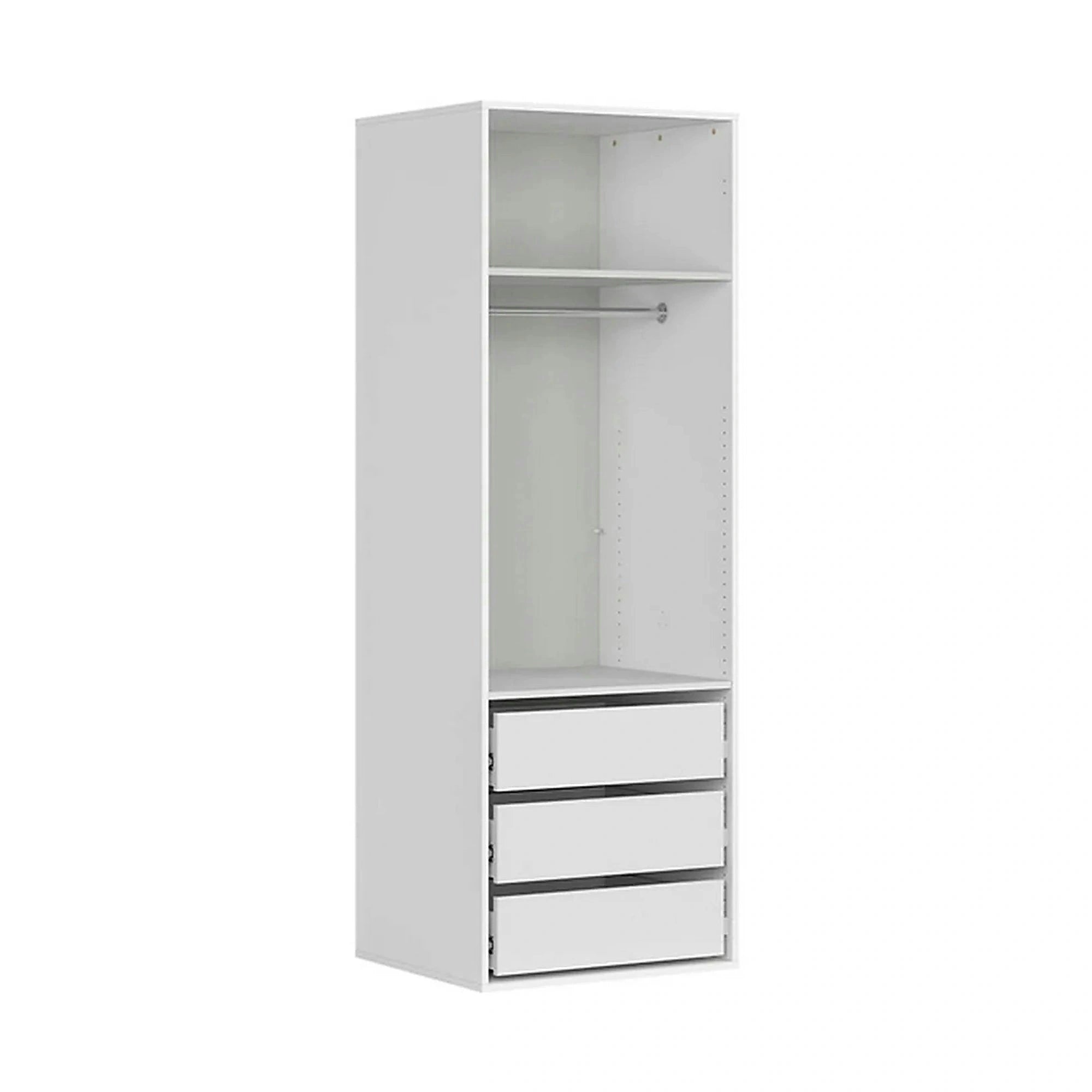 Dulap FLEX, alb lucios, PAL, cu 2 usi, 75x66x218 cm