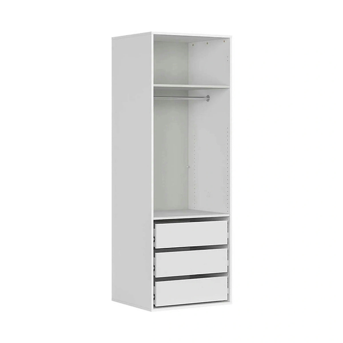 Dulap FLEX, alb lucios, PAL, cu 2 usi, 75x66x218 cm