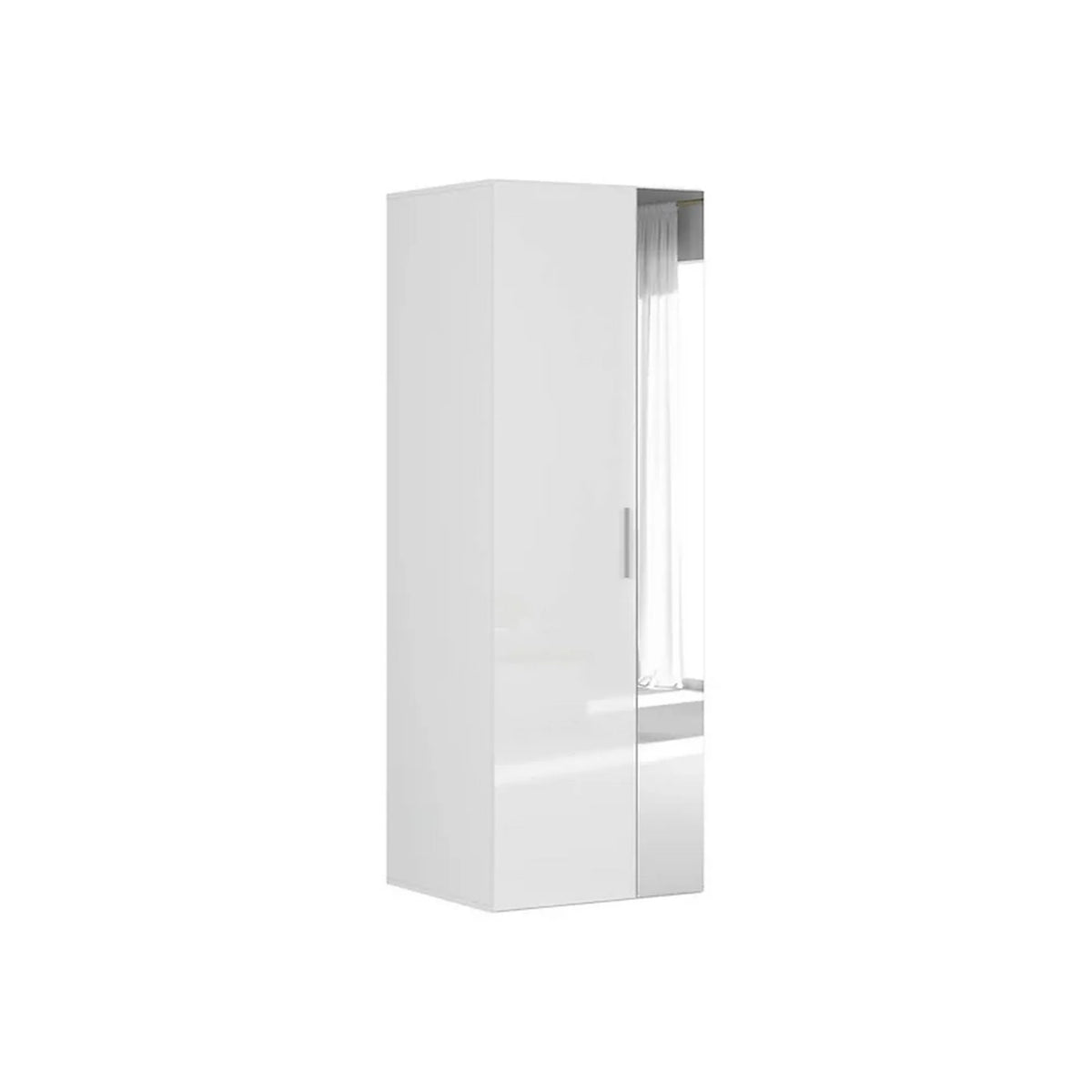 Dulap FLEX, alb lucios, PAL, cu 2 usi, 75x66x218 cm