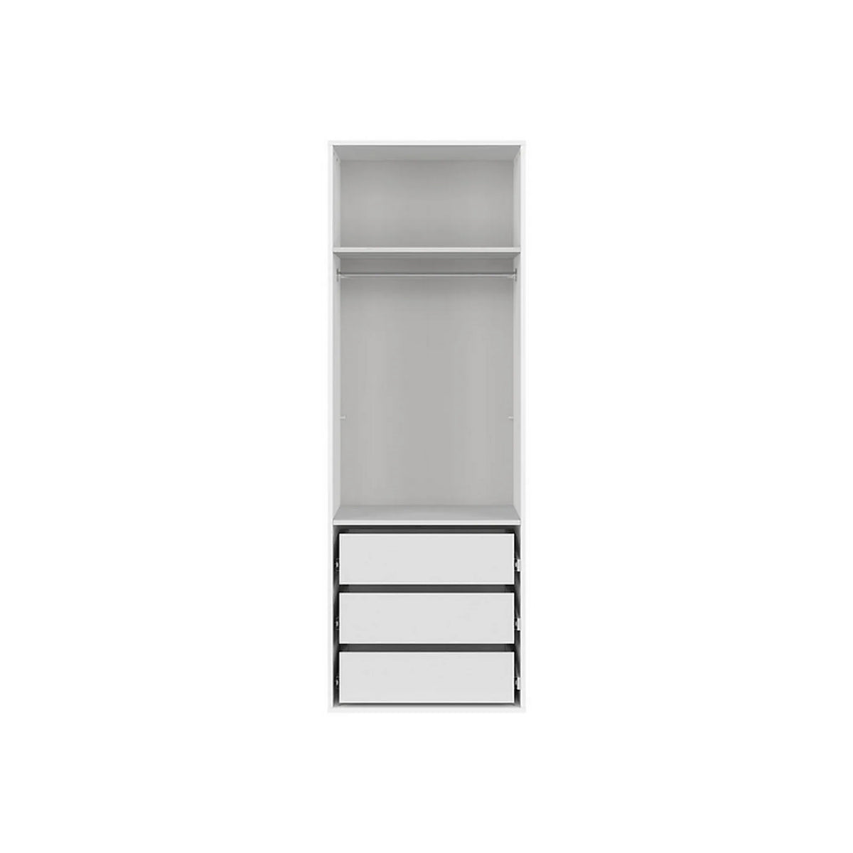 Dulap FLEX, alb lucios, PAL, cu 2 usi, 75x66x218 cm