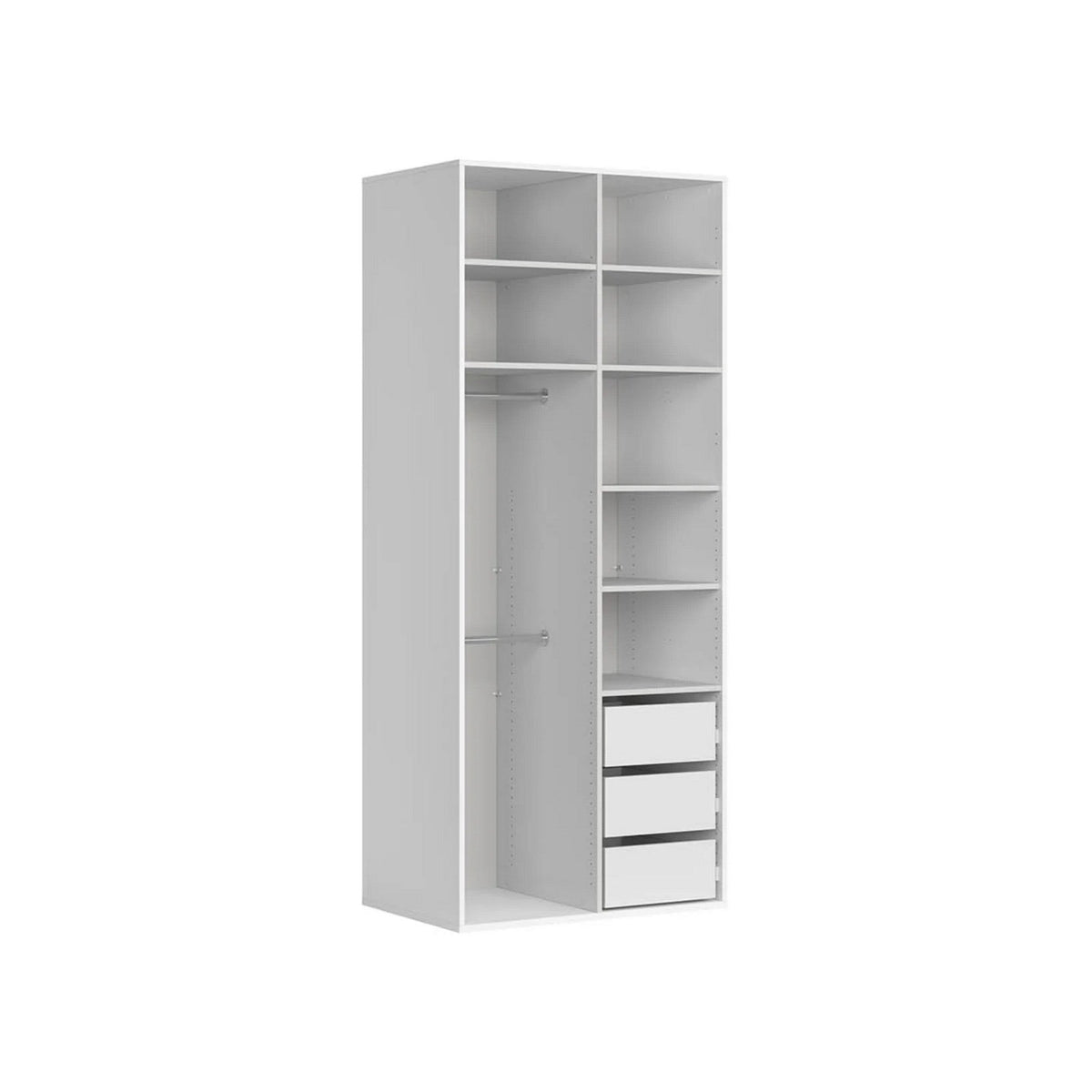 Dulap FLEX, alb, PAL, cu 2 usi, 100x66x240 cm