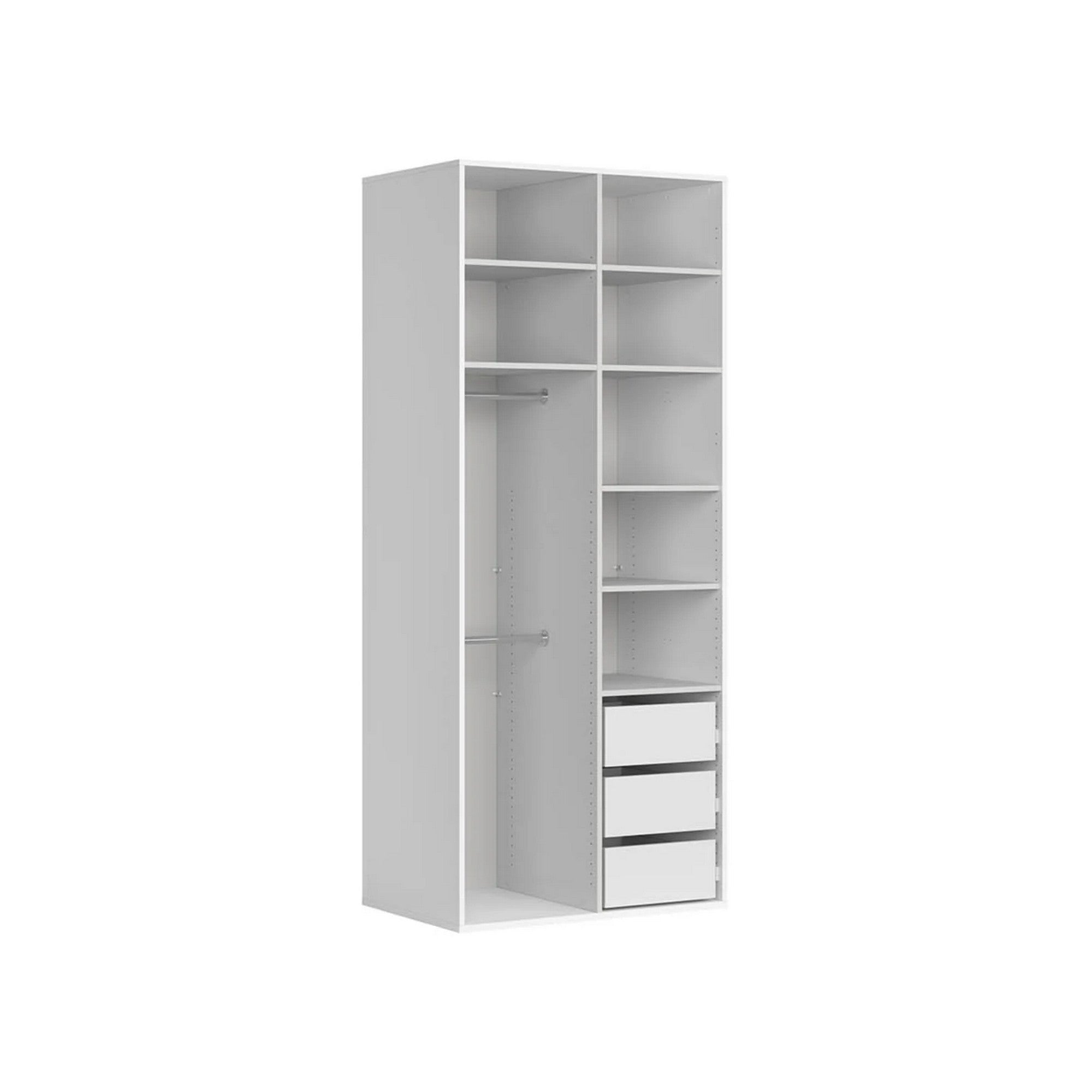 Dulap FLEX, alb, PAL, cu 2 usi, 100x66x240 cm