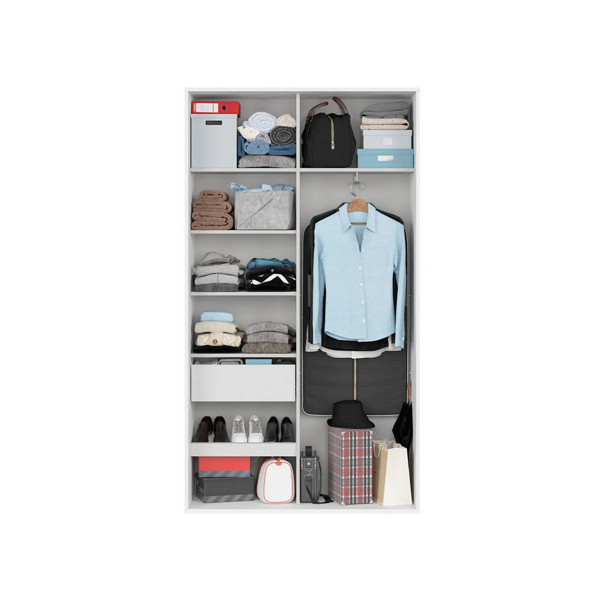 Dulap FLEX, alb, PAL, cu 2 usi, 120x45x218 cm