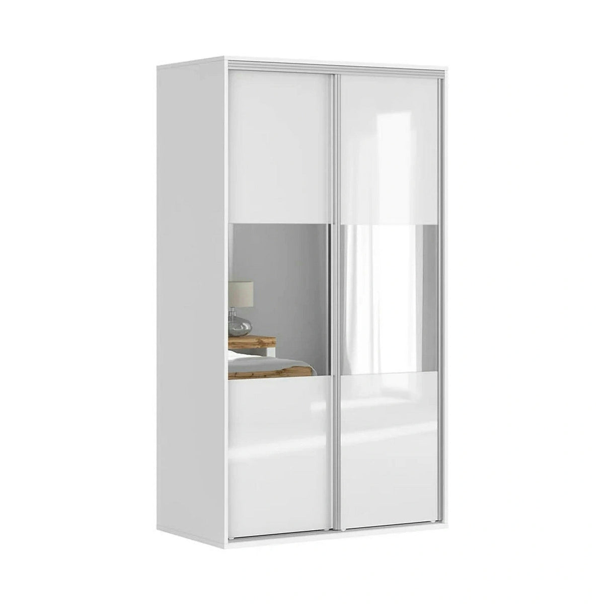 Dulap FLEX, alb, PAL, cu 2 usi, 120x66x218 cm