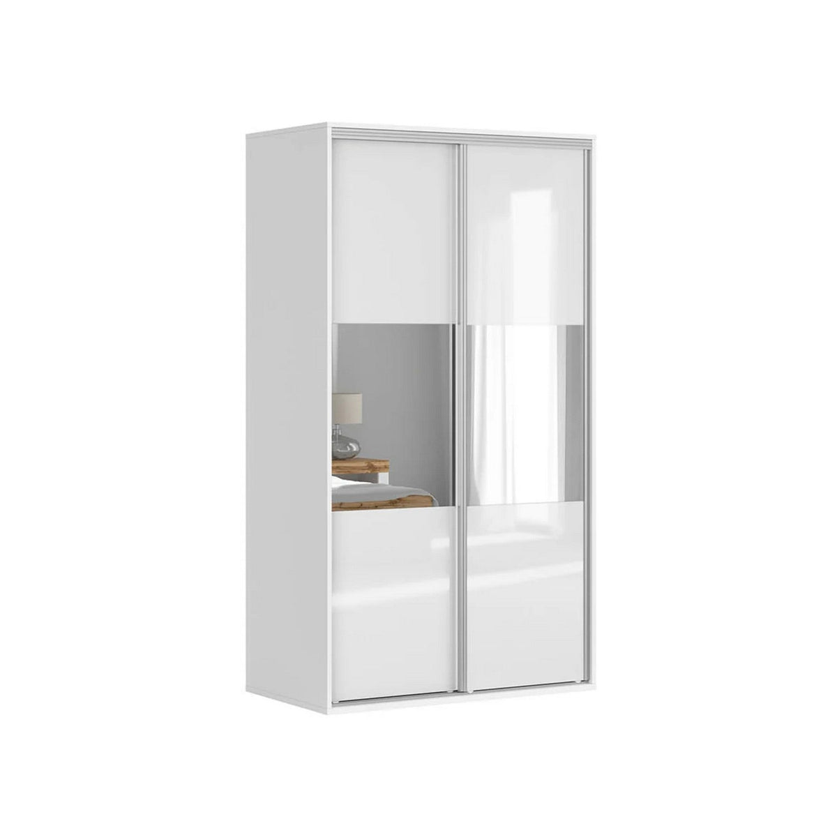 Dulap FLEX, alb, PAL, cu 2 usi, 120x66x218 cm