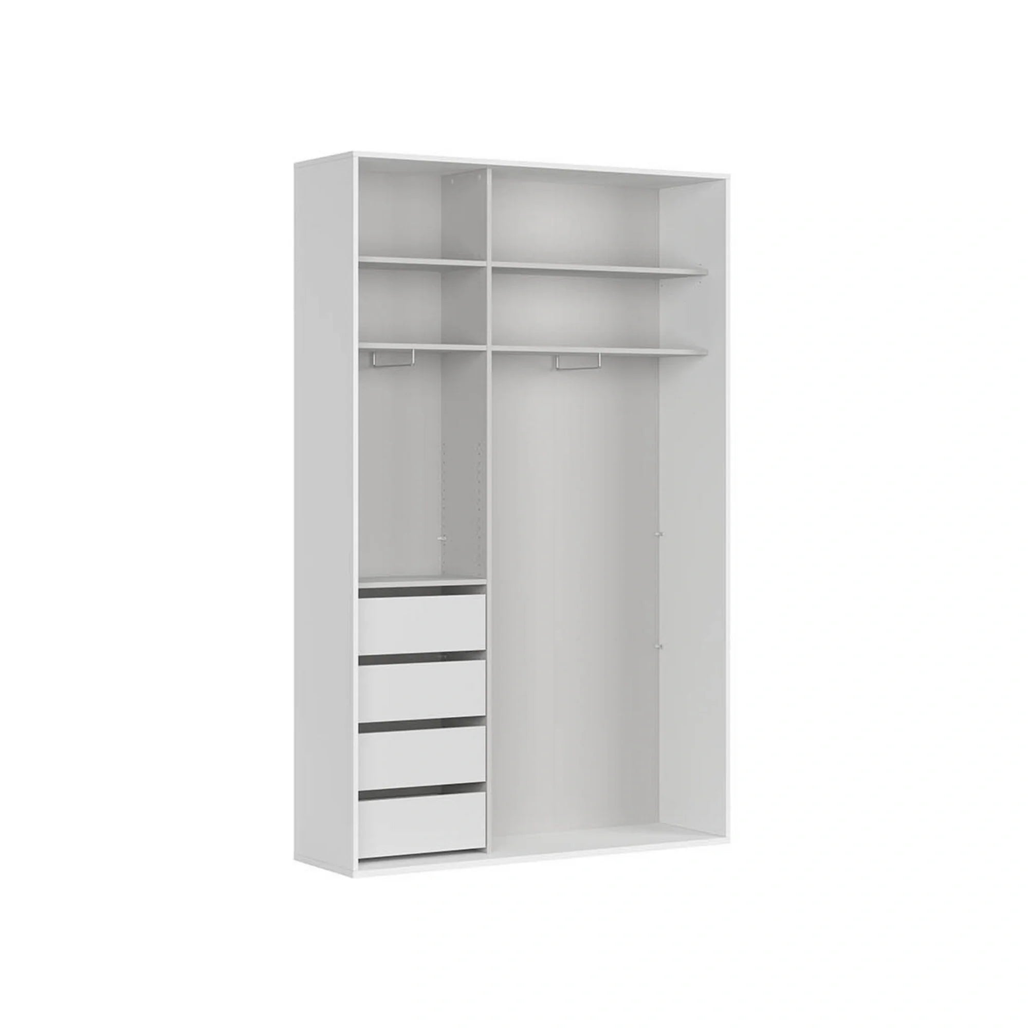 Dulap FLEX, alb, PAL, cu 2 usi, 150x45x240 cm