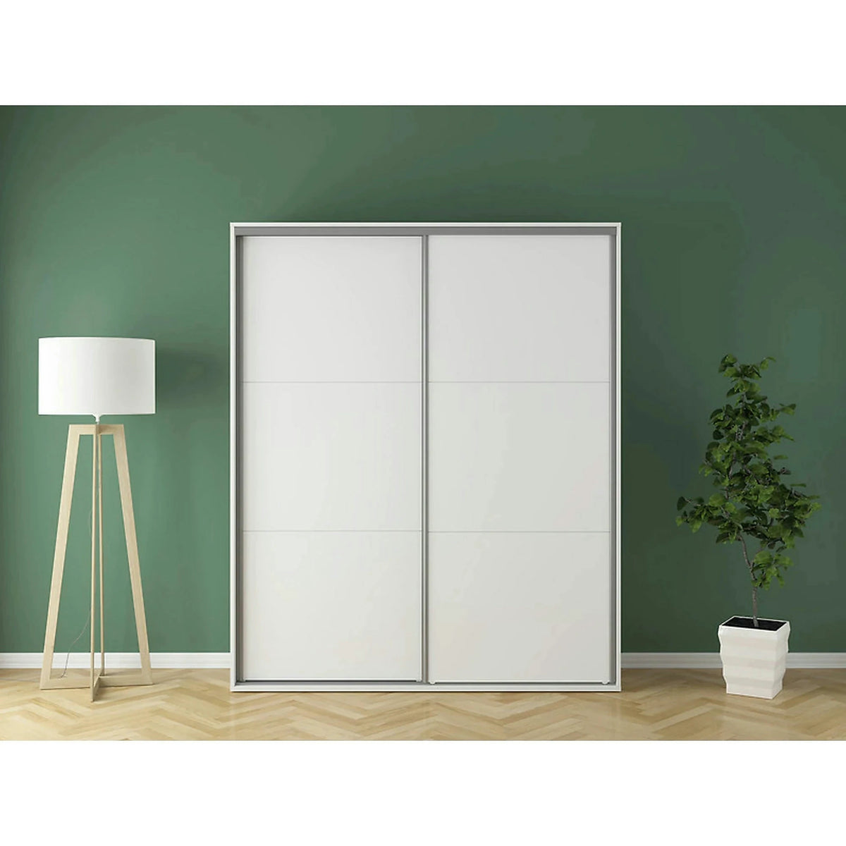 Dulap FLEX, alb, PAL, cu 2 usi, 180x45x218 cm