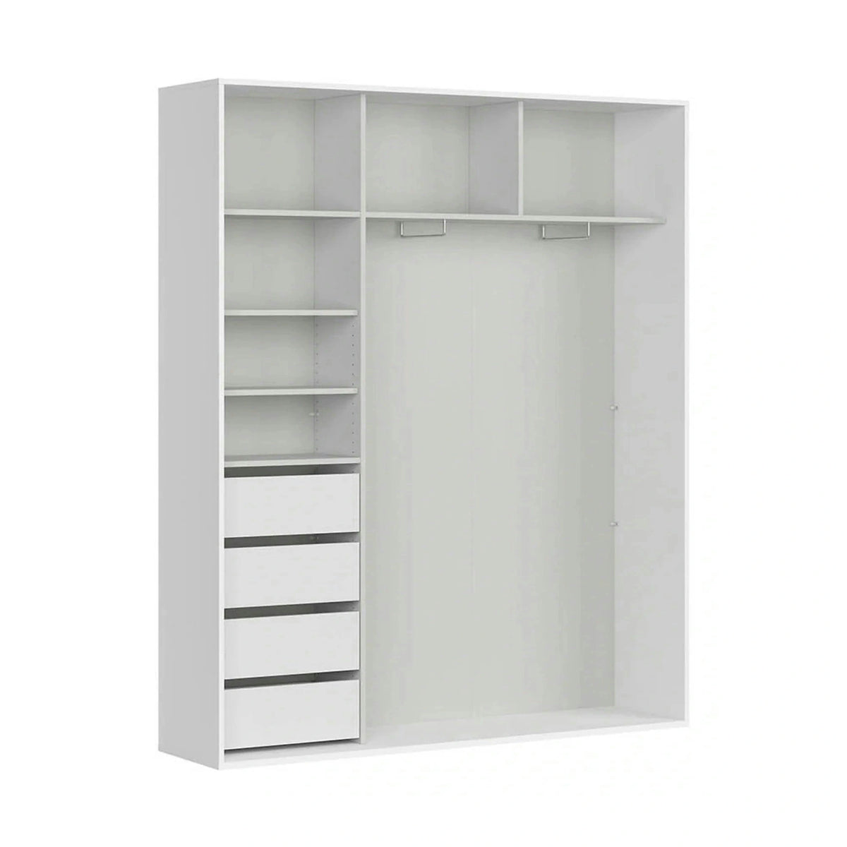 Dulap FLEX, alb, PAL, cu 2 usi, 180x45x218 cm