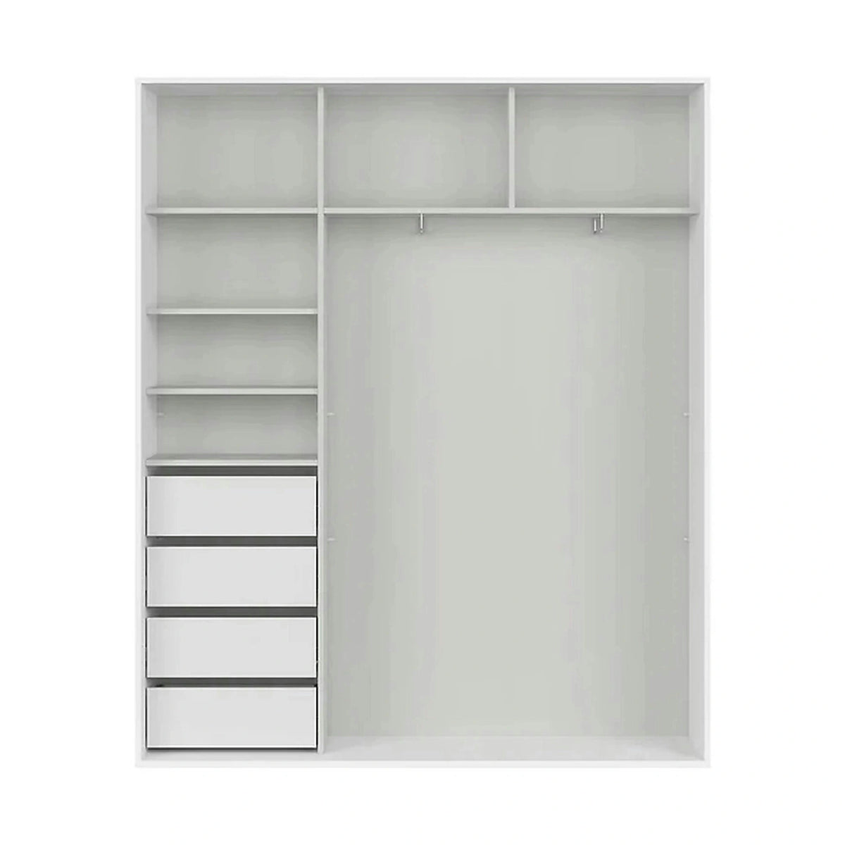Dulap FLEX, alb, PAL, cu 2 usi, 180x45x218 cm