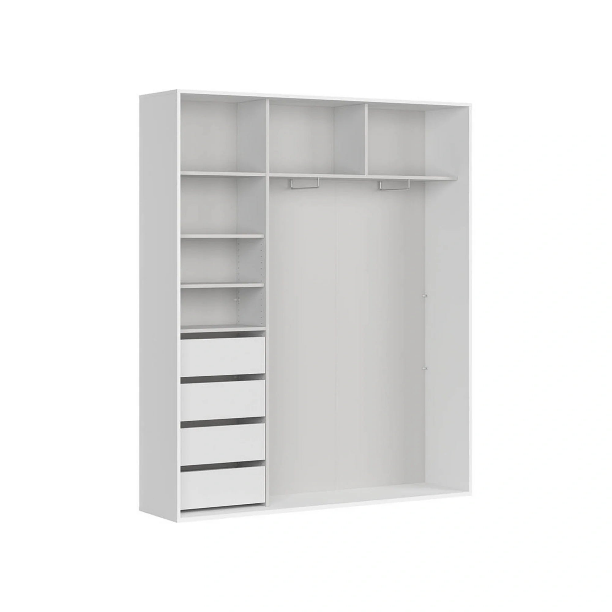 Dulap FLEX, alb, PAL, cu 2 usi, 180x45x218 cm