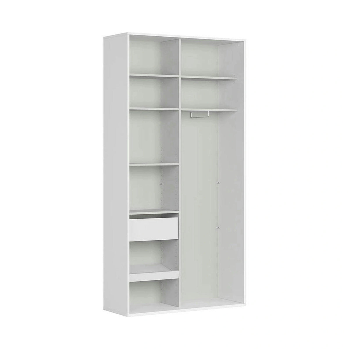 Dulap FLEX, alb, PAL, cu 2 usi si oglinda, 120x45x240 cm