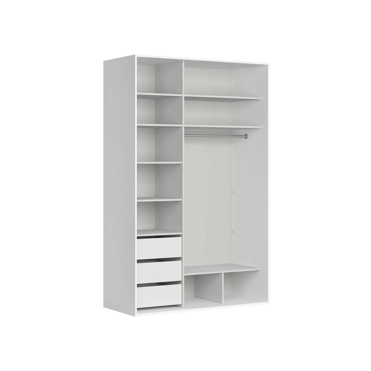 Dulap FLEX, alb, PAL, cu 2 usi si oglinda, 150x66x240 cm