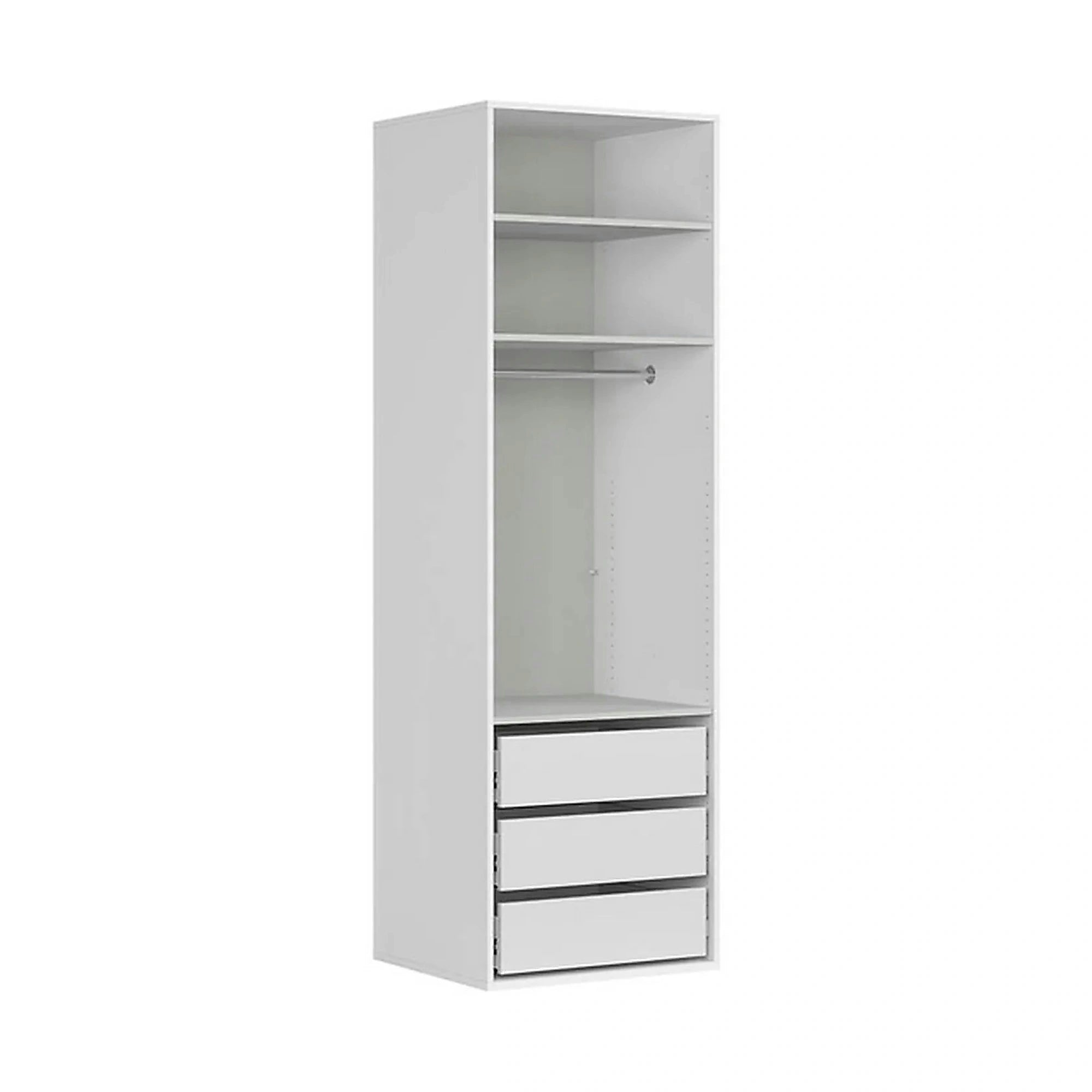 Dulap FLEX, alb, PAL, cu 2 usi si oglinda, 75x66x240 cm