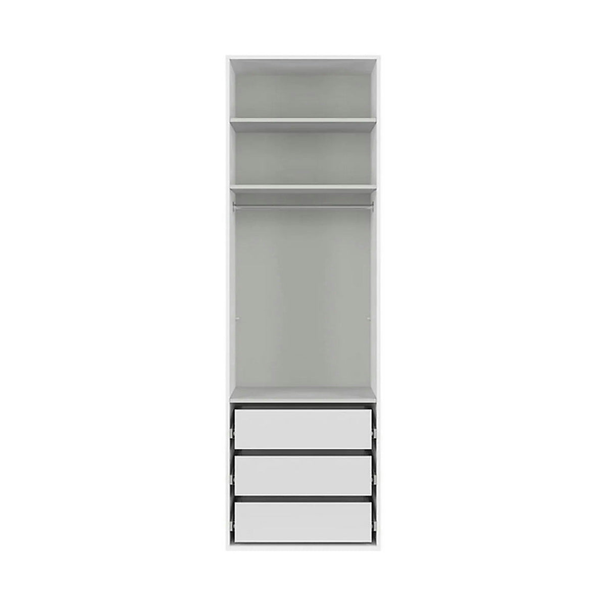 Dulap FLEX, alb, PAL, cu 2 usi si oglinda, 75x66x240 cm