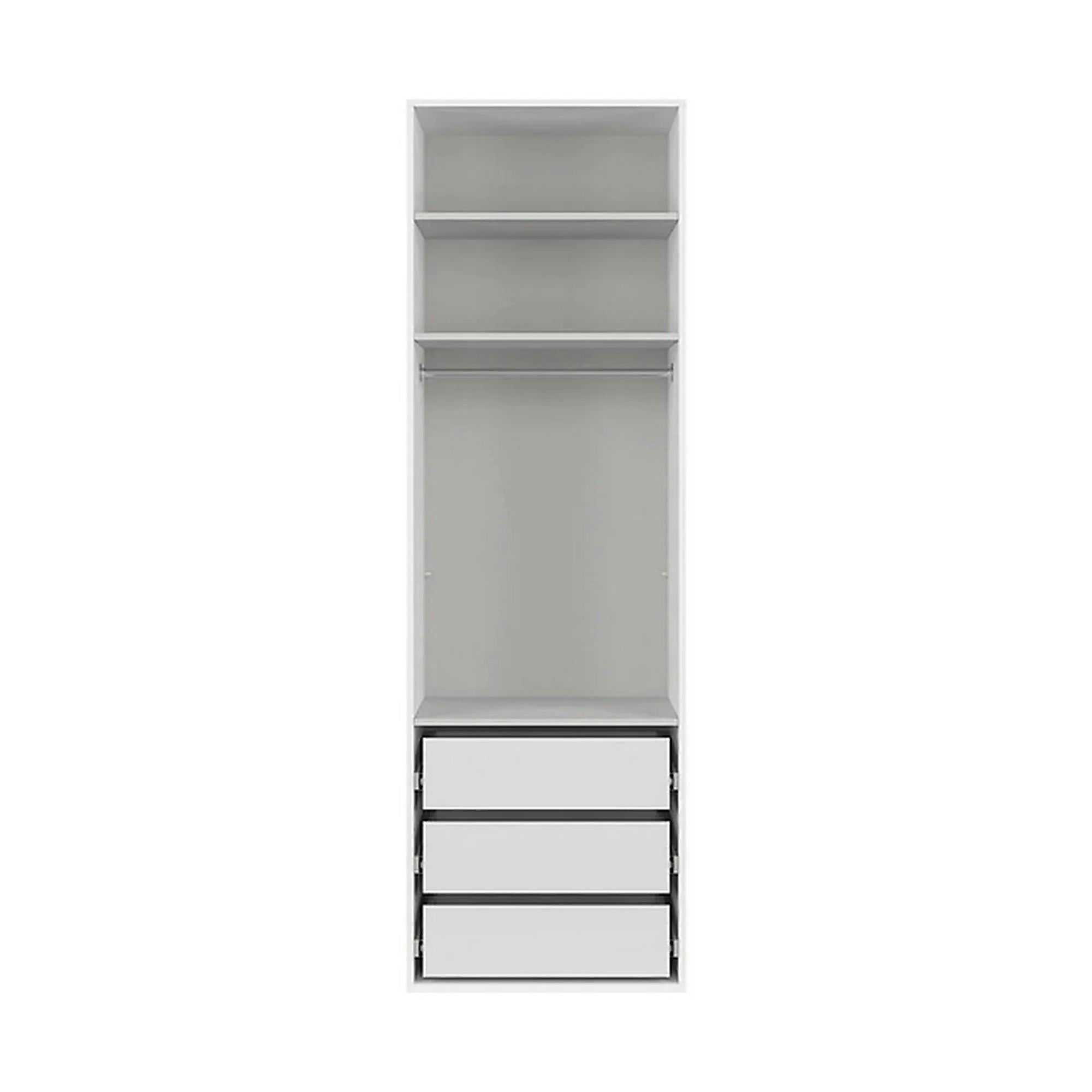 Dulap FLEX, alb, PAL, cu 2 usi si oglinda, 75x66x240 cm