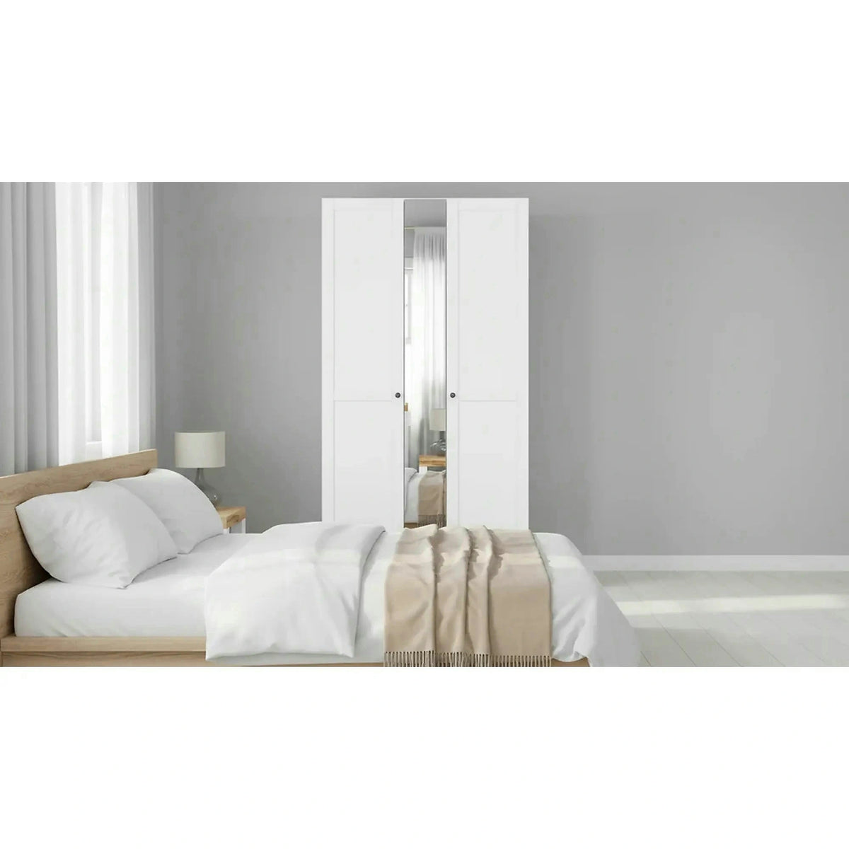 Dulap FLEX, alb, PAL, cu 3 usi, 125x66x240 cm
