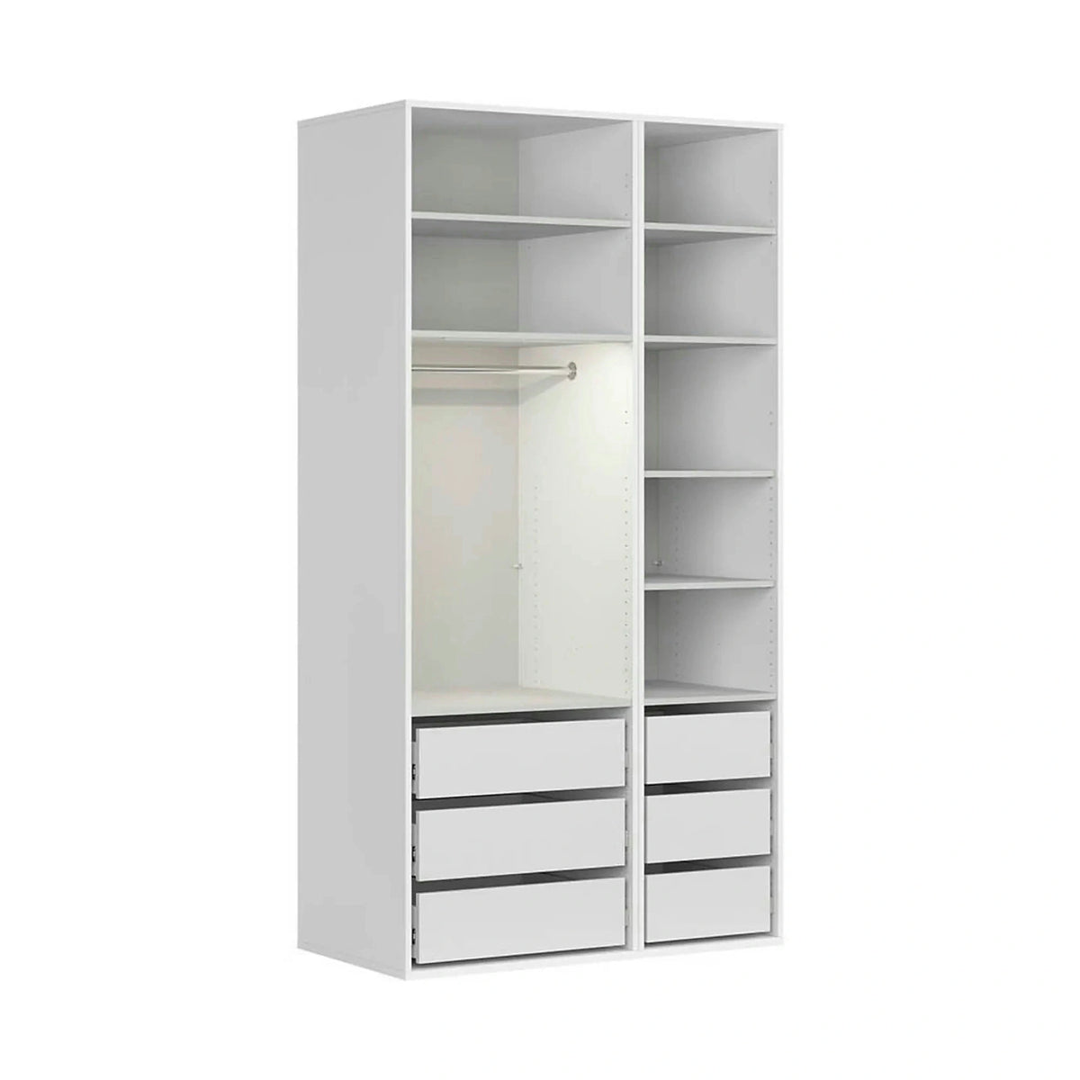 Dulap FLEX, alb, PAL, cu 3 usi, 125x66x240 cm
