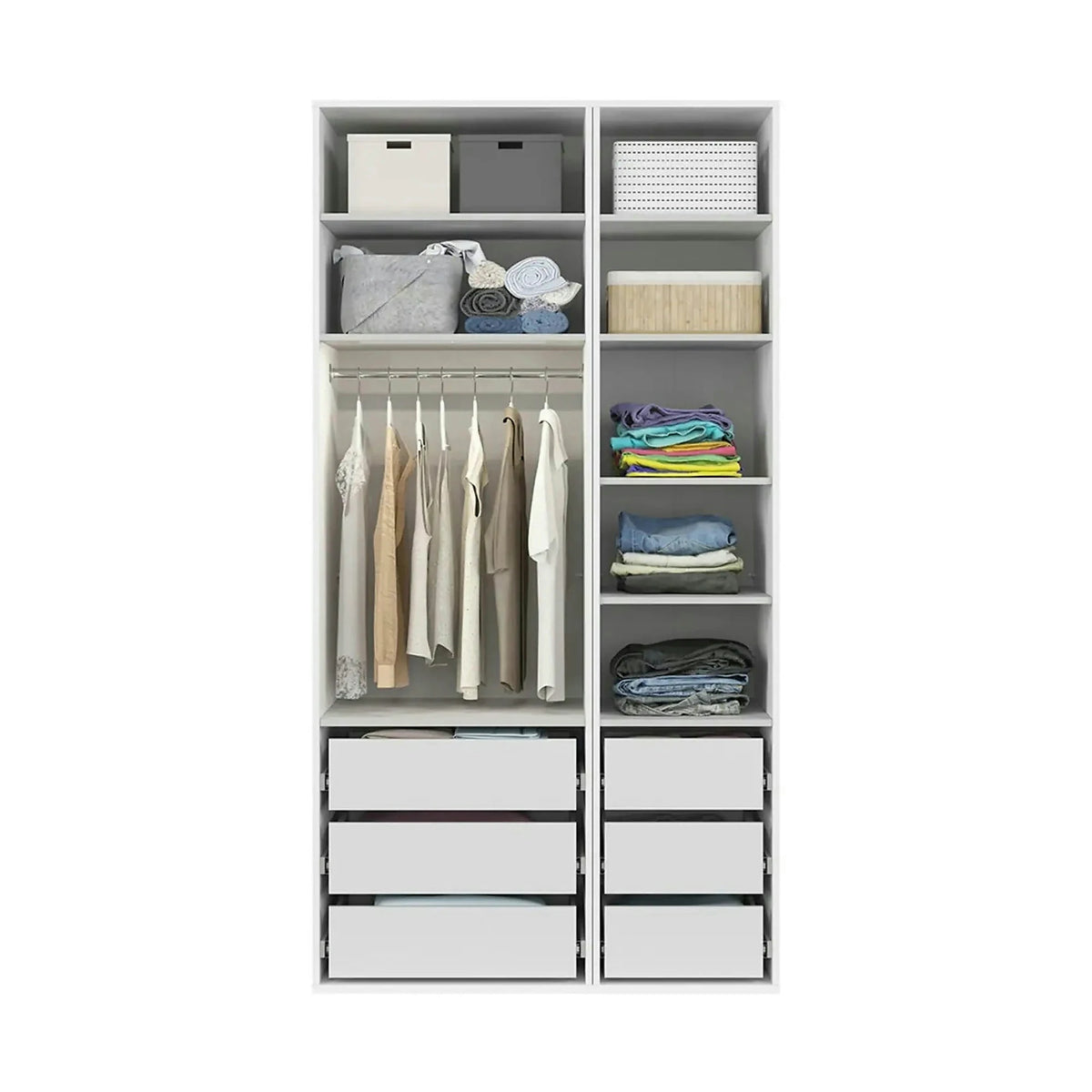 Dulap FLEX, alb, PAL, cu 3 usi, 125x66x240 cm