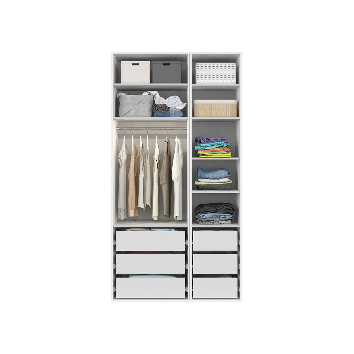 Dulap FLEX, alb, PAL, cu 3 usi, 125x66x240 cm