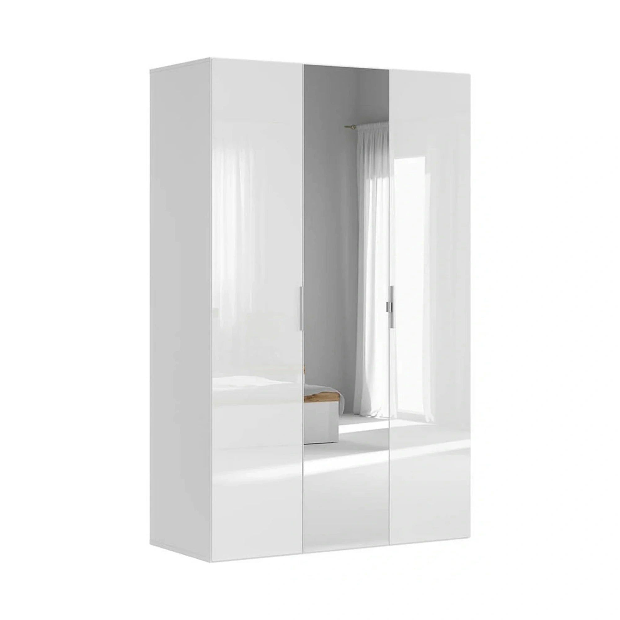 Dulap FLEX, alb, PAL, cu 3 usi, 150x66x240 cm