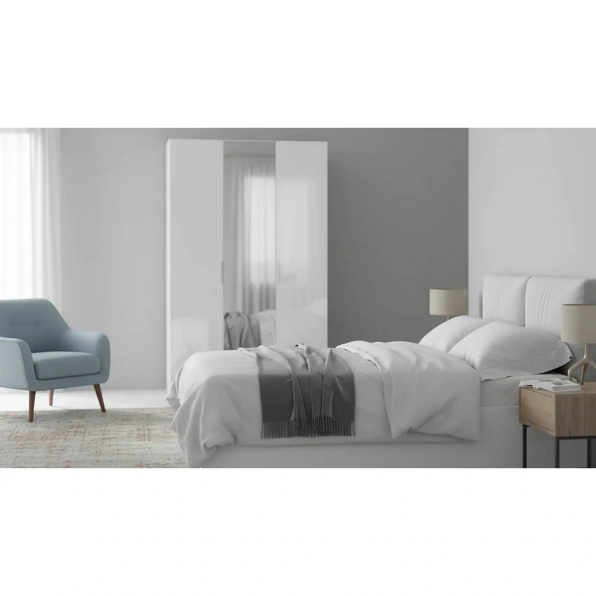 Dulap FLEX, alb, PAL, cu 3 usi, 150x66x240 cm