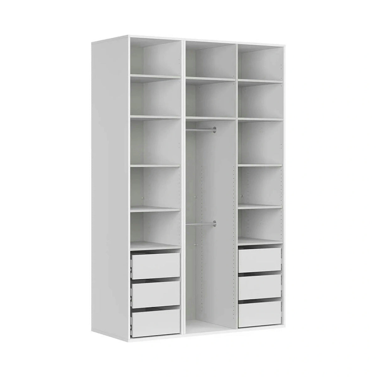 Dulap FLEX, alb, PAL, cu 3 usi, 150x66x240 cm