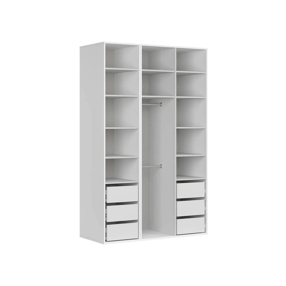 Dulap FLEX, alb, PAL, cu 3 usi, 150x66x240 cm