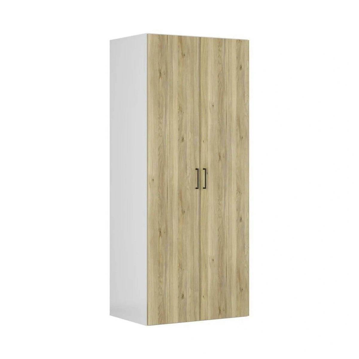 Dulap FLEX, alb/stejar PAL, cu 2 usi, 100x66x240 cm