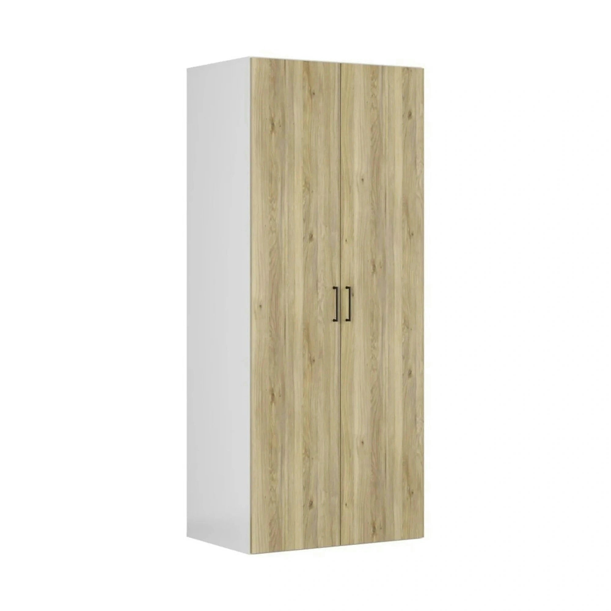 Dulap FLEX, alb/stejar PAL, cu 2 usi, 100x66x240 cm
