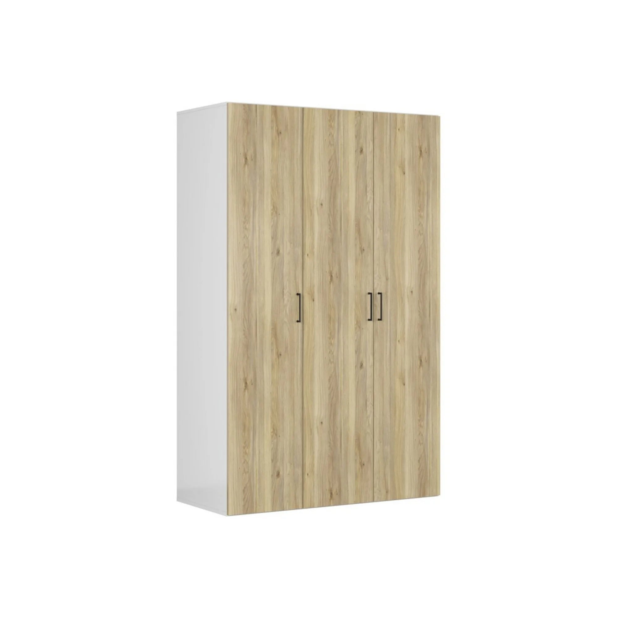 Dulap FLEX, alb/stejar, PAL, cu 3 usi, 150x66x240 cm