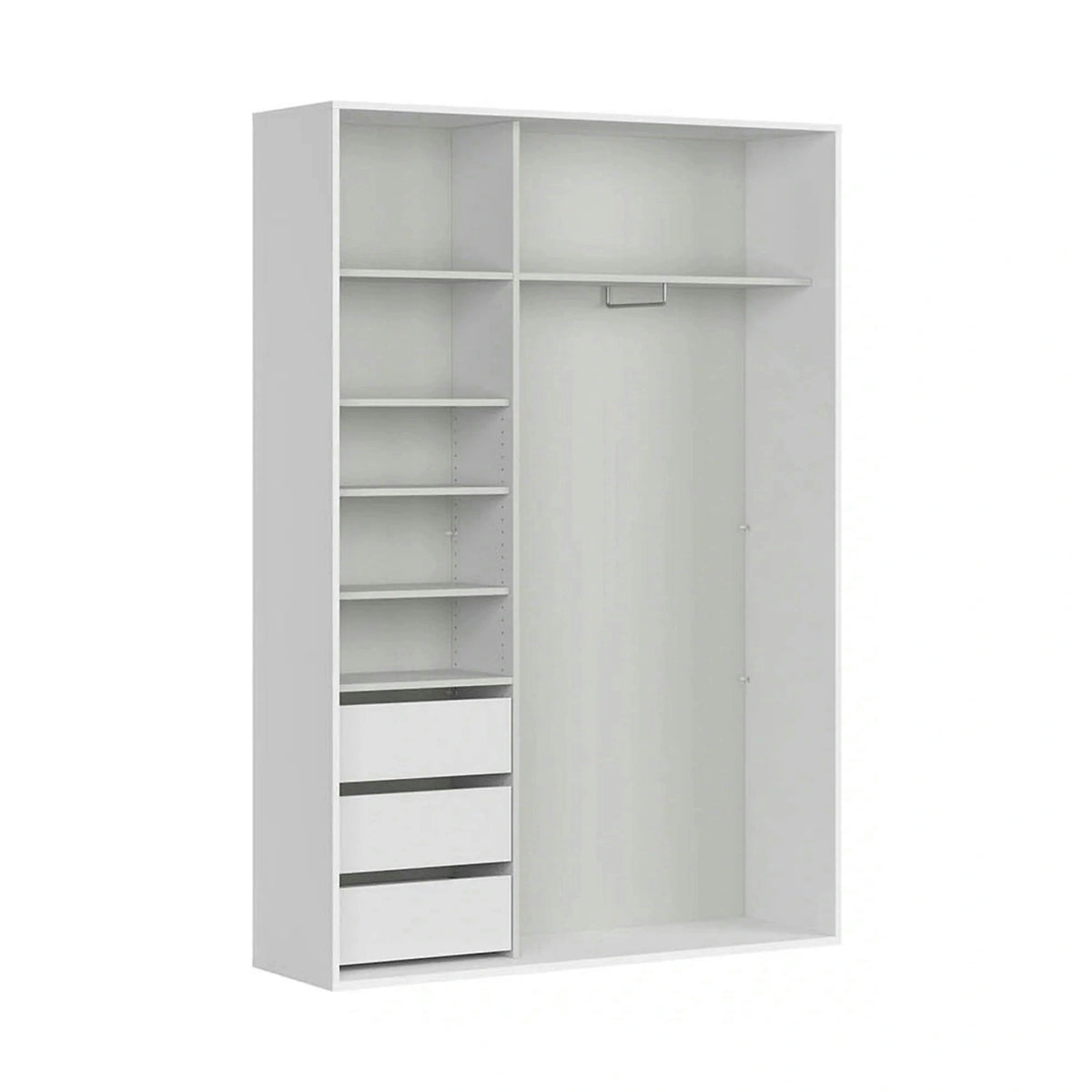 Dulap FLEX, alb/stejar wotan, PAL, cu 2 usi, 150x45x218 cm