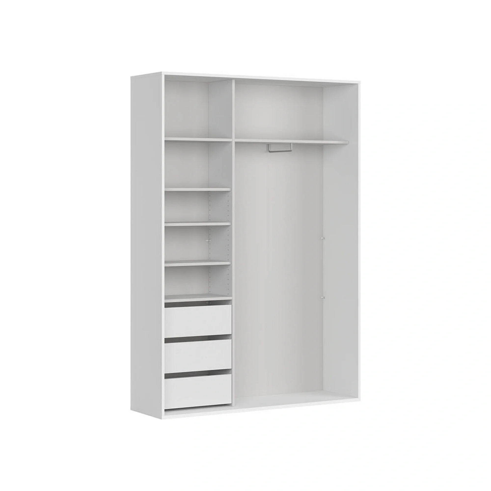 Dulap FLEX, alb/stejar wotan, PAL, cu 2 usi, 150x45x218 cm