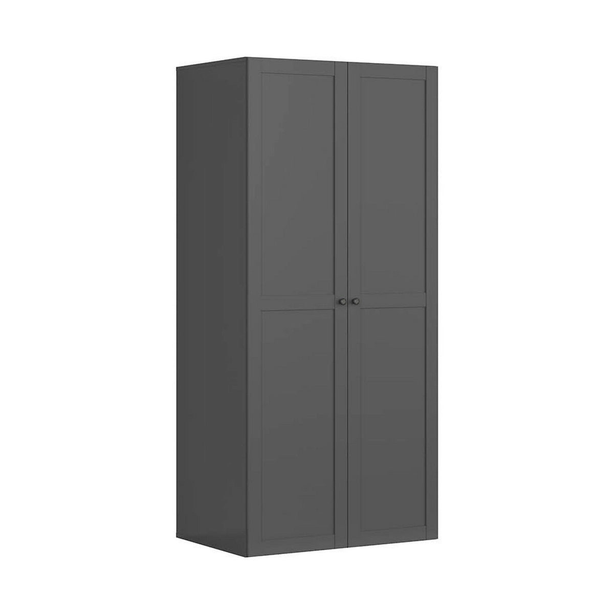 Dulap FLEX, gri grafit, PAL, cu 2 usi, 100x66x218 cm