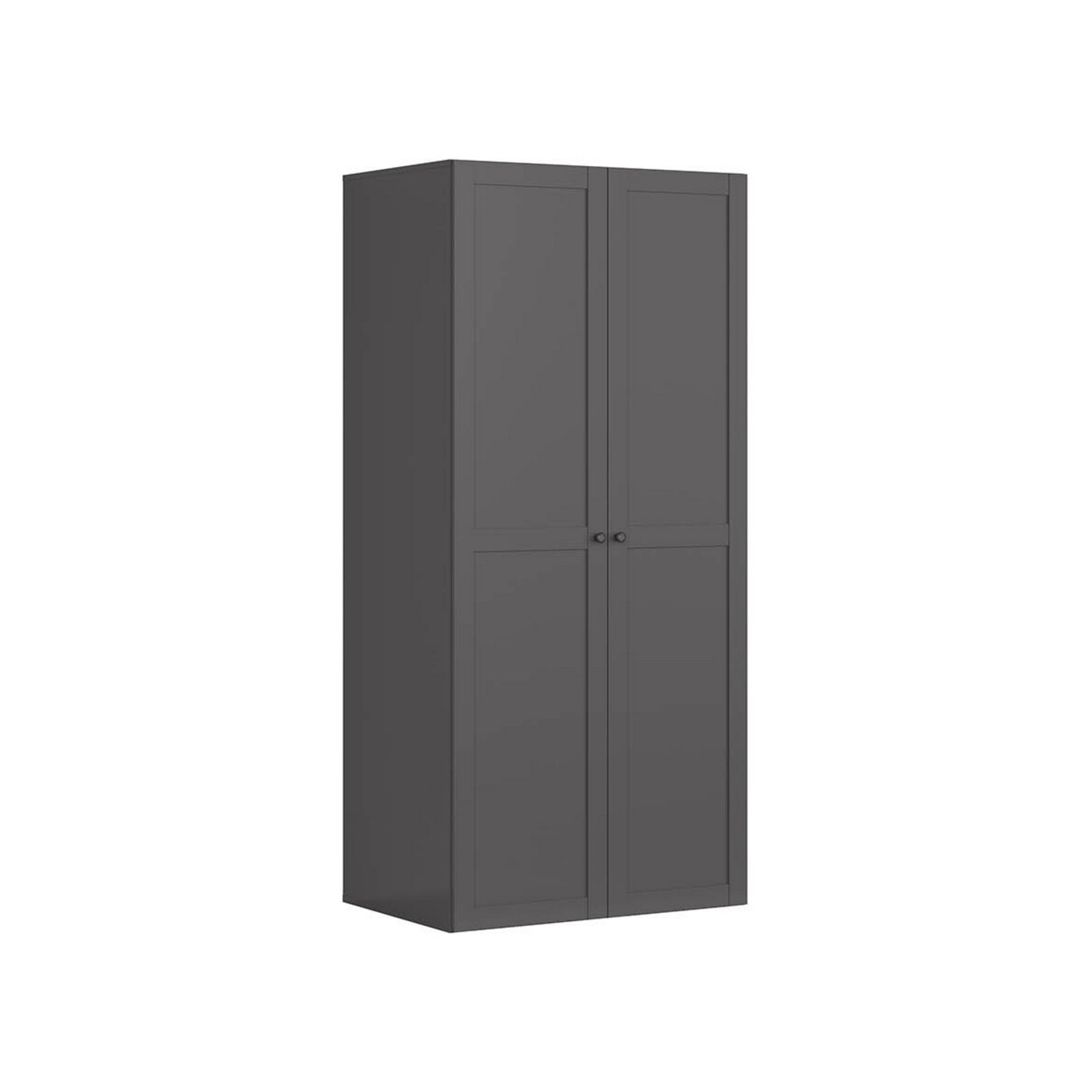 Dulap FLEX, gri grafit, PAL, cu 2 usi, 100x66x218 cm