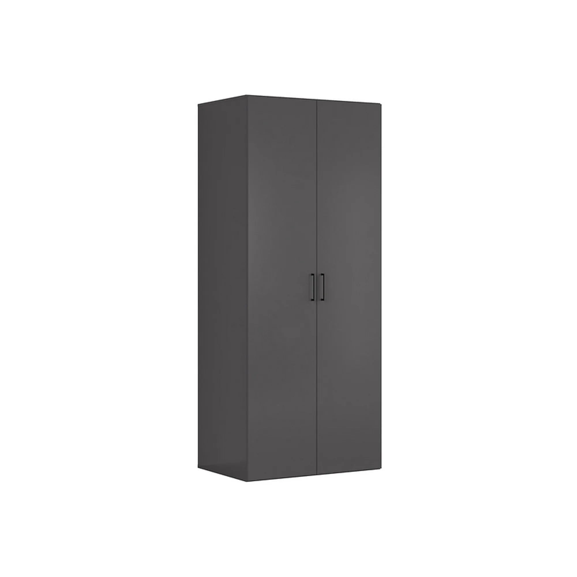 Dulap FLEX, gri grafit, PAL, cu 2 usi, 100x66x240 cm