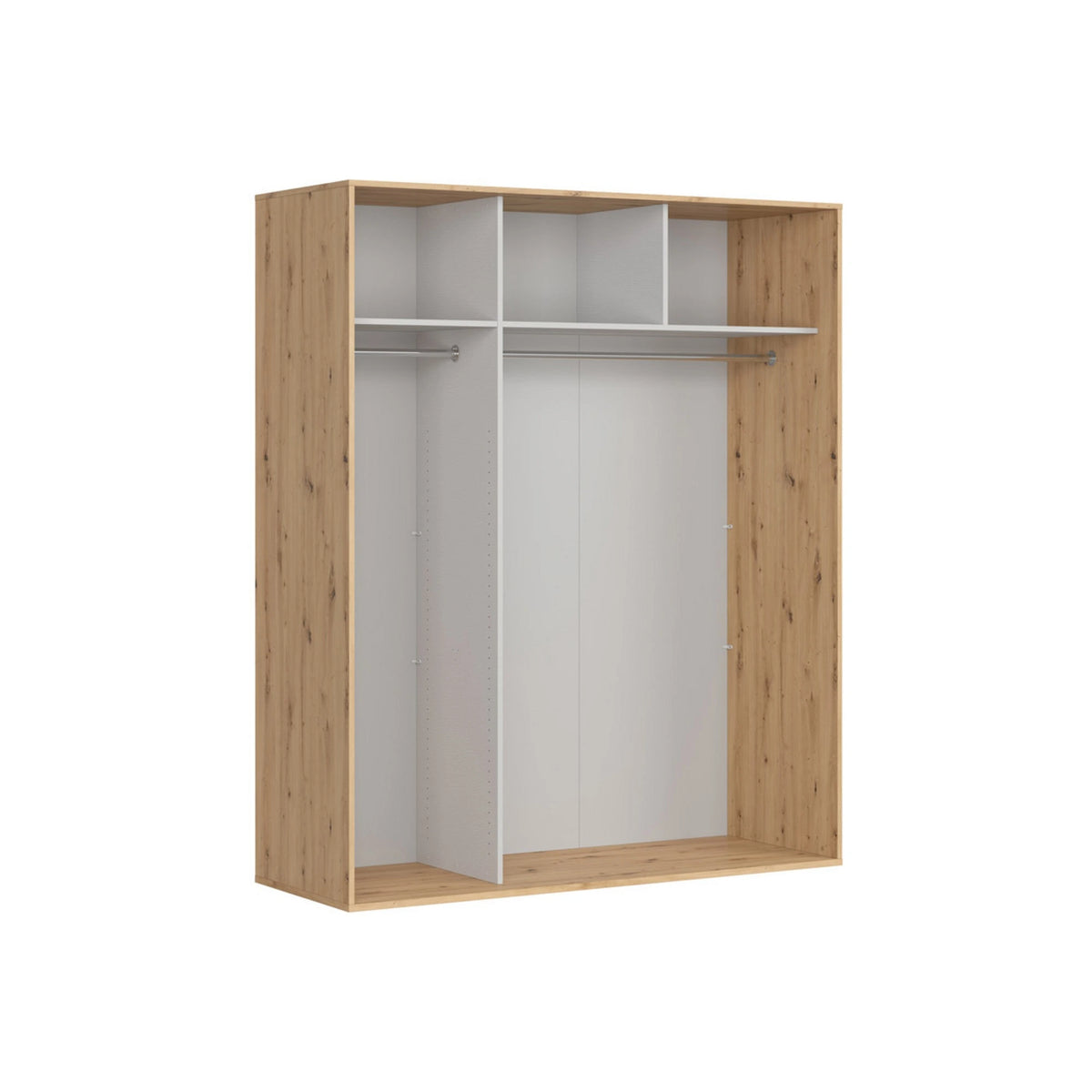 Dulap FLEX, stejar artisan/negru lucios, PAL, cu 2 usi glisante, 180x66x218 cm