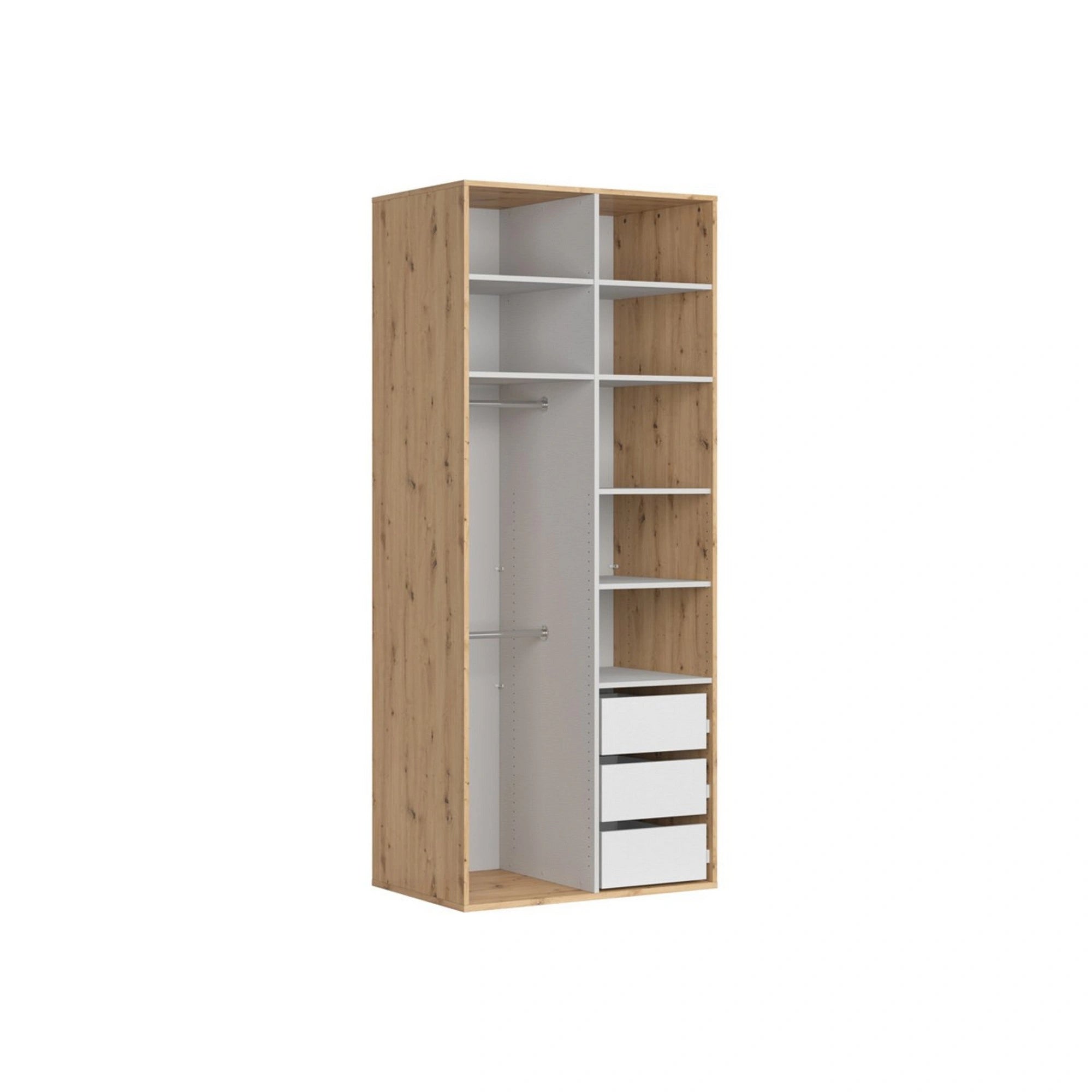 Dulap FLEX, stejar artisan, PAL, cu 2 usi, 100x66x240 cm