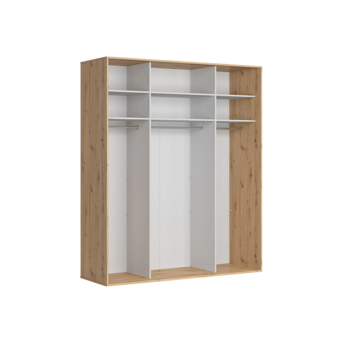 Dulap FLEX, stejar artisan, PAL, cu 2 usi glisante, 200x66x240 cm