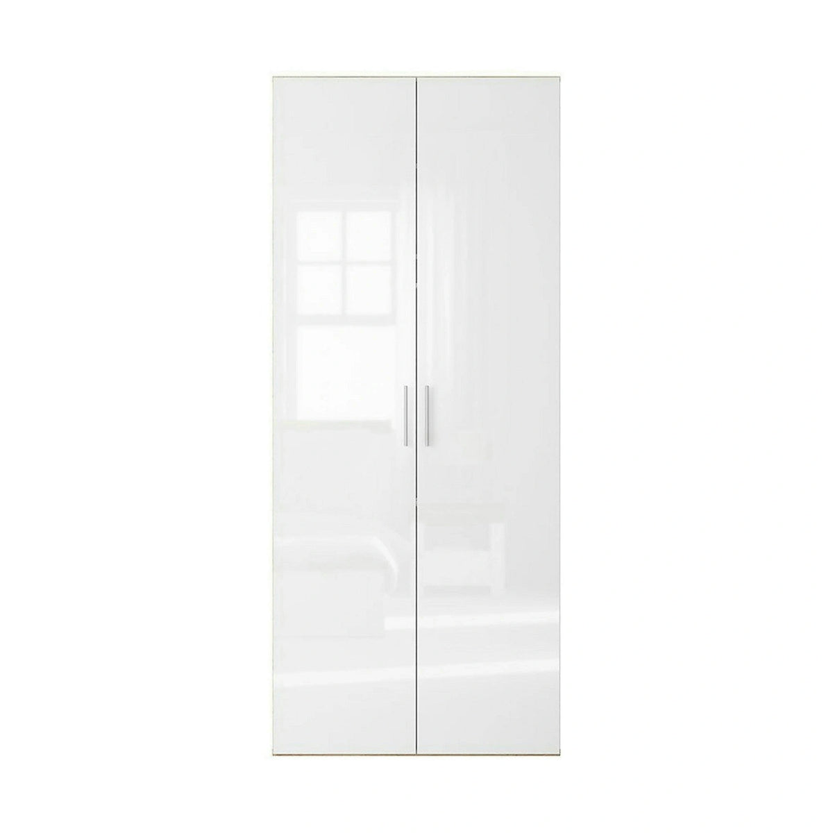 Dulap FLEX, stejar sonoma/alb lucios, PAL, cu 2 usi, 100x66x240 cm